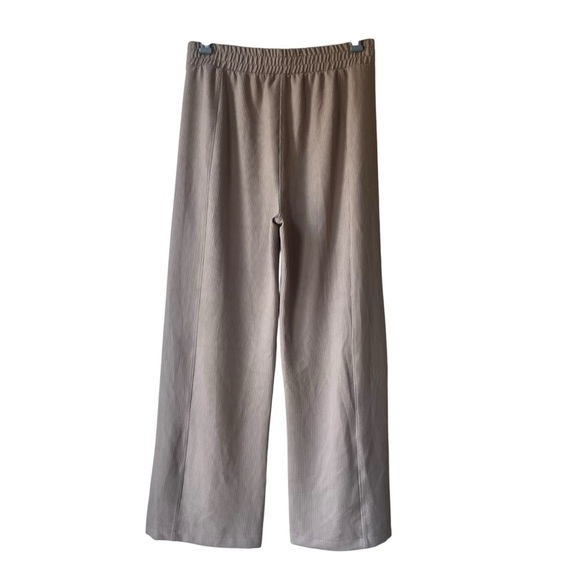 90 Degree by Reflex Scuba Rib Asbury Pants Women’s L Taupe Wide Leg Lounge - Picture 9 of 10